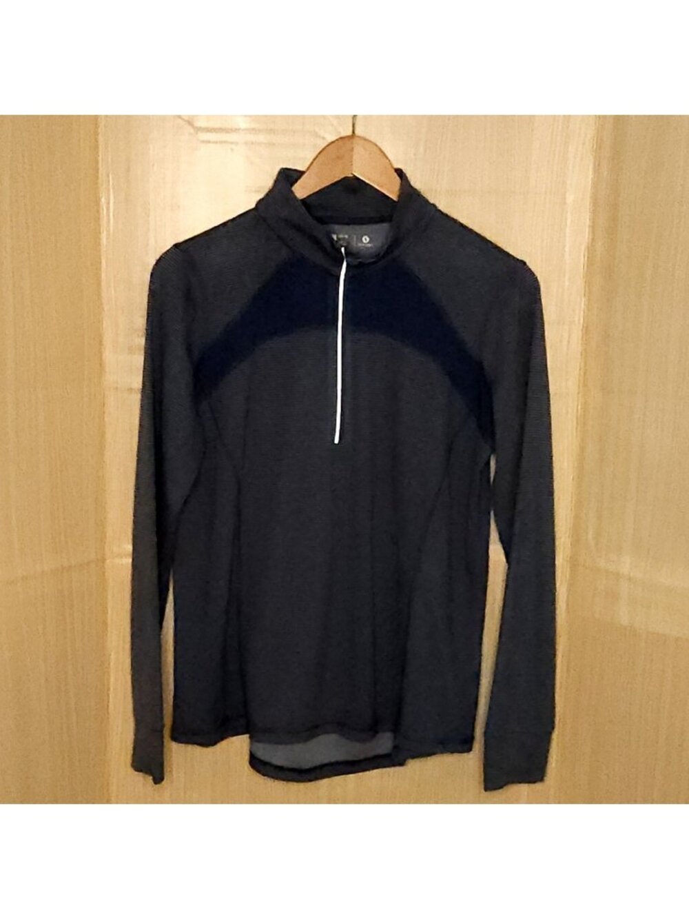 Xersion Womens Blue Micro Striped Quarter Zip Slim Fit Lightweight Pullover XXL
